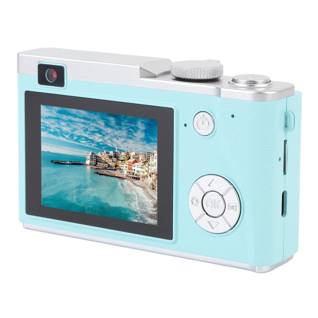 4K Digital Camera 64MP HD 2.4 Inch IPS Screen 16x Digital Zoom Compact Travel Camera with Built in Mic for Teens