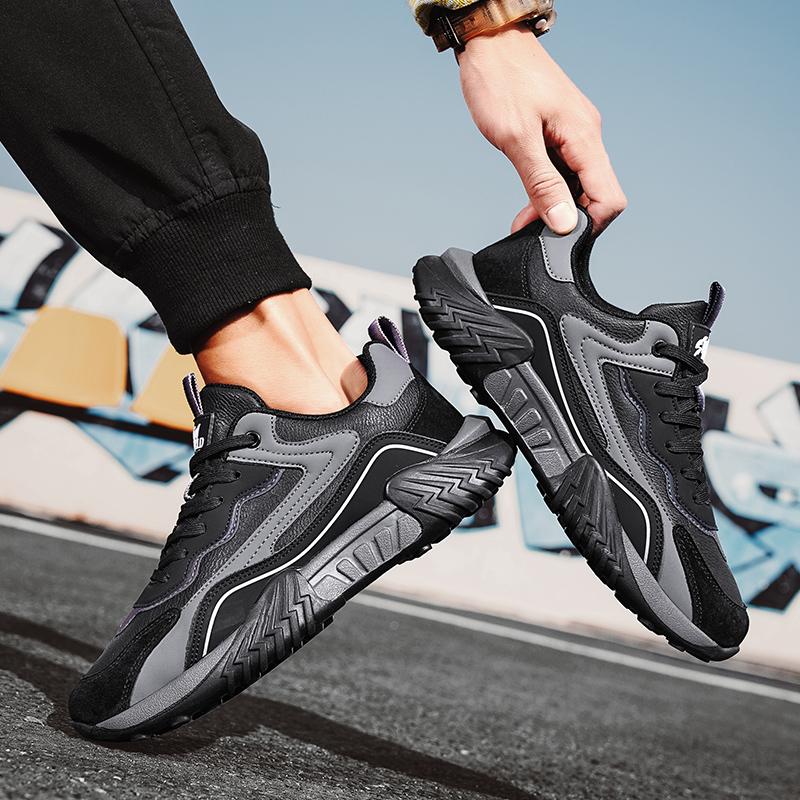 Модные повседневные кроссовки Новые на толстой подошве для медленного бега Дышащие для занятий спортом на открытом воздухе Защищающие от запаха Амортизирующие Модные рабочие туфли для мужчин
