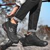 Men's Hiking Boots High Top Leather Plush Outdoor Cotton Shoes Large Size 39-46