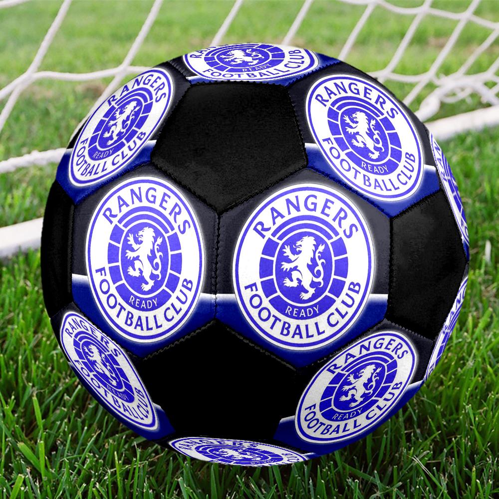Rangers F.C Indoor Soccer Ball Colorful Machine Stitched PVC Size 5 Team Training Competition Ready Durable High-Bounce Cool Sports Gift