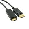 1.8M Gold Color Plated Male To Male DisplayPort To HDMI Adapter Cable