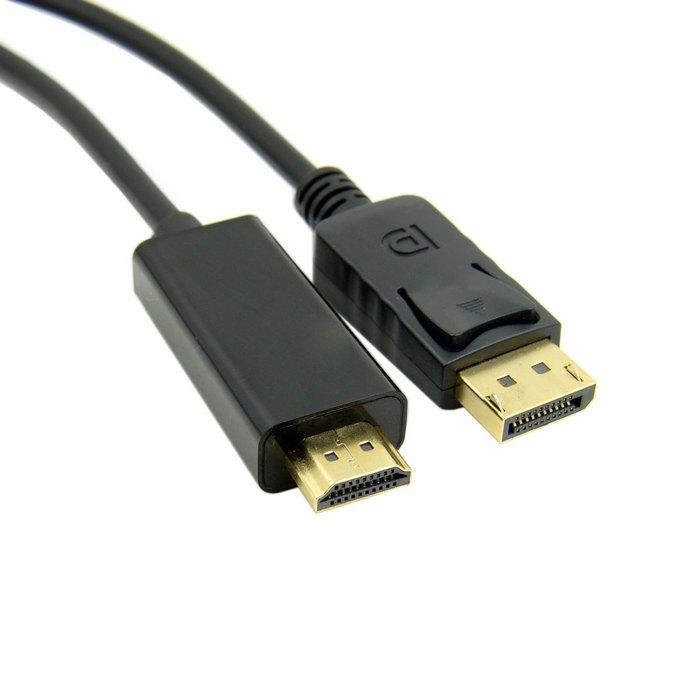 1.8M Gold Color Plated Male To Male DisplayPort To HDMI Adapter Cable