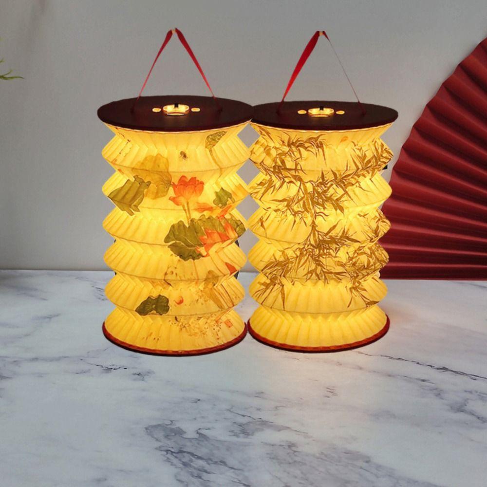 Projected Chinese Paper Lantern Foldable Decorative Flower Lamp Handheld Lanterns New Year