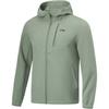 Li-Ning Fitness Series Solid Color Zipper Hooded Comfortable Fleece Warm Sports Windbreaker Men Outerwear Gray-Green AFDT787-3