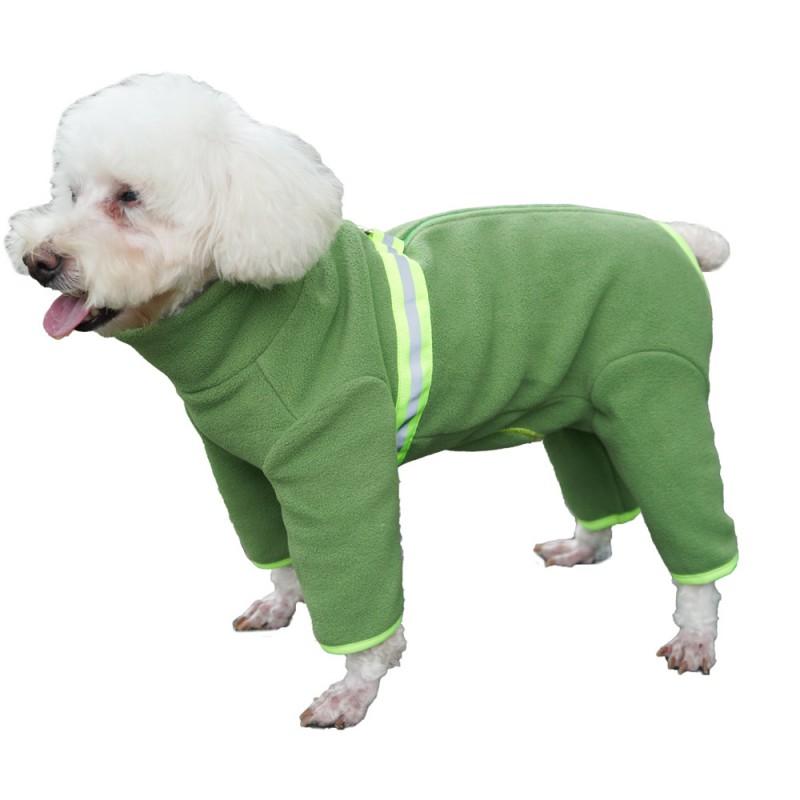 Warm Fleece Dog Jumpsuit Small Breeds Winter Coat Corgi Teddy Schnauzer 4-Legged Outfit