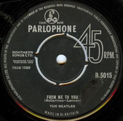7-дюймовая пластинка BEATLES - From Me To You R5015 Parlophone 1963 UK Рок Б/У