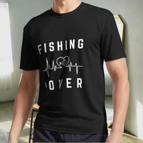 New Shirt fishing lover-Fishing heartbea Logo Active T-Shirt Funny Size S to 5XL
