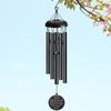 Black Retro Metal Wind Chime with 5 Tubes and Top Cover for Garden Decoration