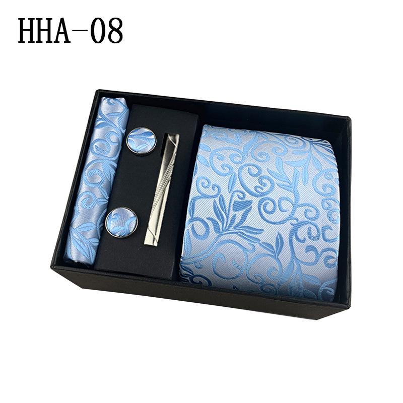 Мужской галстучный набор пейсли с нагрудным платком, запонками и зажимом для галстука – Подарочная коробка в стиле business casual