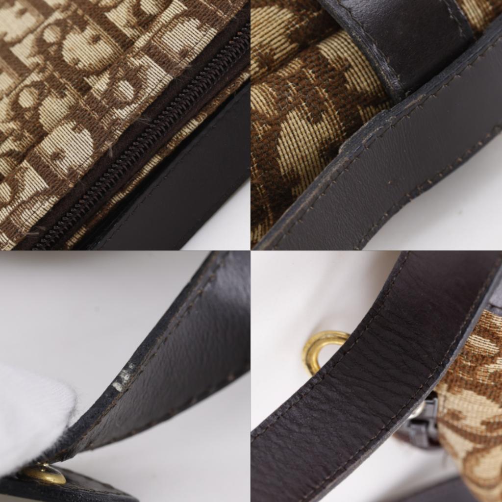 Dior Trotter Shoulder Bag vintage Brown canvas Women Used