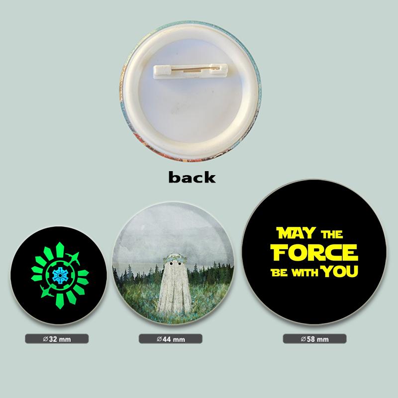 32/44/58mm Time Gear Quote Brooch On Backpack, Handmade Round Brooches, Cute Pins, Anime Icon Badges for Clothes