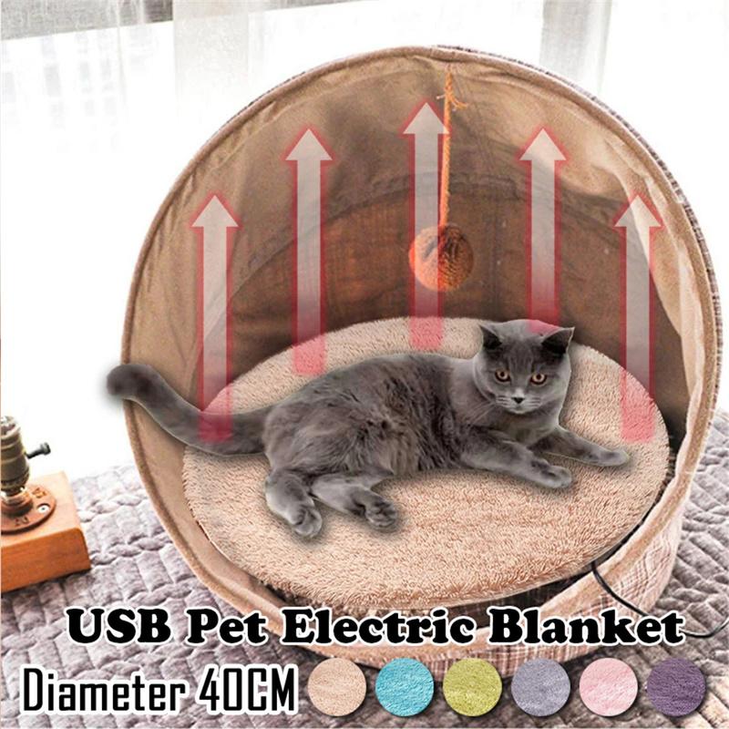 Электрическая грелка для домашних животных, нагревательный коврик, одеяло, USB-грелка для собаки и кошки, зимняя плюшевая кровать