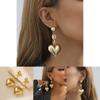 Heart Trendy Gold Pendant Earrings Vintage Geometric Heart Studs Fashion Street Style