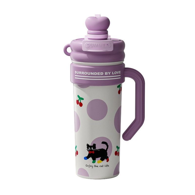 Large-Capacity Thermos Cup for Women, Good-Looking Ice Cup, Portable Car Coffee Cup, Outdoor Sports Water Bottle, Tea Cup