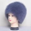 Winter Women Fluffy Warm Round Hat Natural Real Fox Fur Bomber Hat