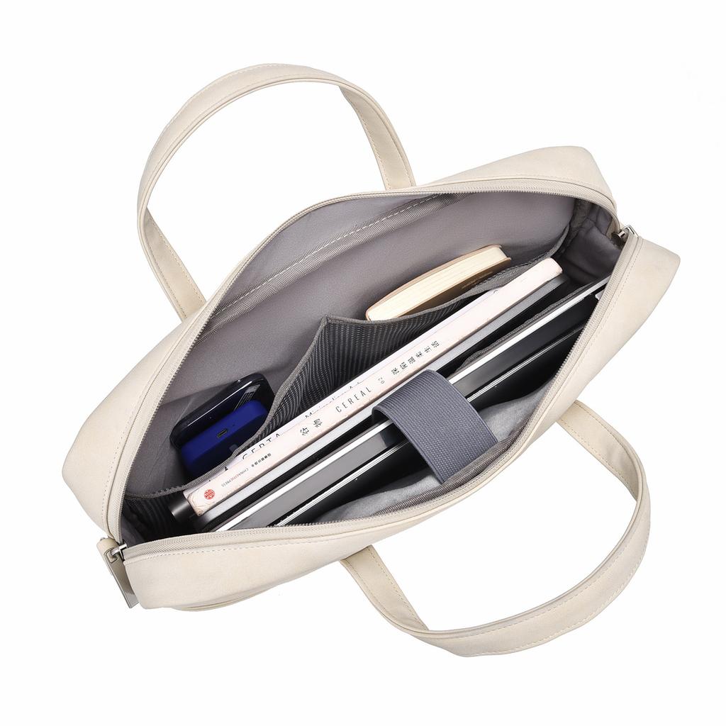 TS JYL laptop bag,Lightweight PU Laptop Bag 14 Inch Waterproof Shockproof Shoulder Briefcase