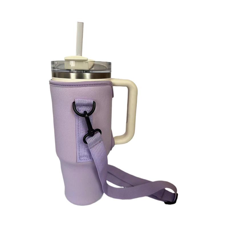 Cross-border hot sale 40oz handle car cup ice bully cup thermos cup set beer cup set diagonal cross cup with diving material Light purple