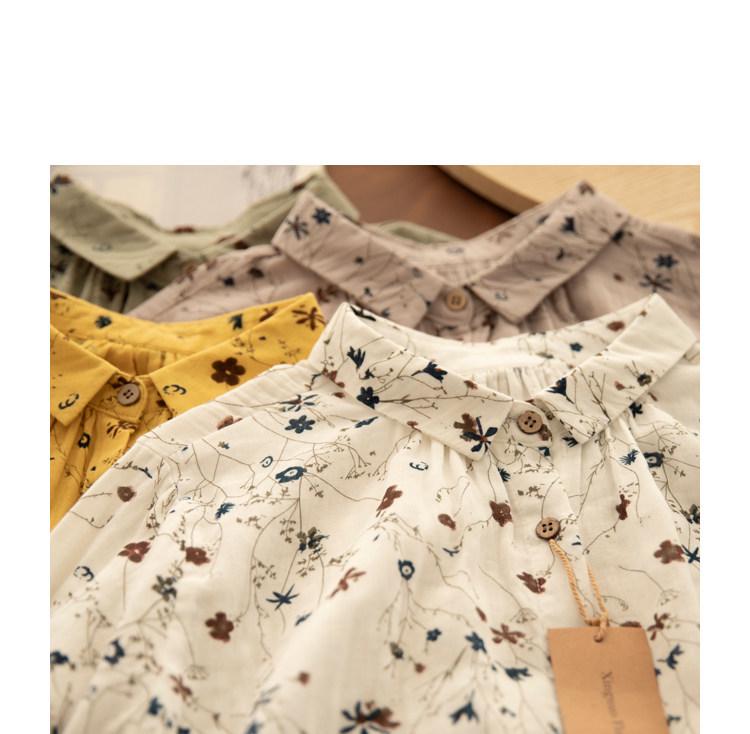 Женская художественная хлопково-льняная весенняя рубашка позднего Цин, двухслойная