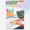 Беспроводной MIDI-контроллер MIDI-клавиатура пэды 16 RGB-пэдов 6 настраиваемых кнопок 8 ручек Перезаряжаемый Поддержка ПК Мобильное приложение для начинающих