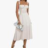 Women Dress Long Spaghetti Strap Square Sleeveless Dress Flowy A-Line Slit