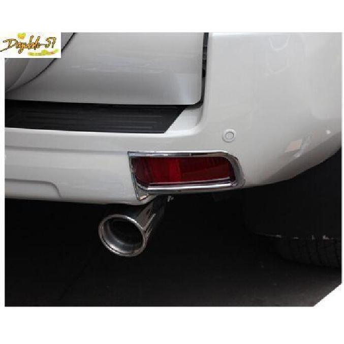 Chrome Rear Fog Light Cover Trim 2pc For Toyota Land Cruiser Prado FJ150 2010-22