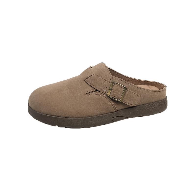 Кожаные туфли Boken женские весна 2025 года, новая верхняя одежда на платформе, сумка Boken, полуподнос, ленивые тапочки с одной педалью