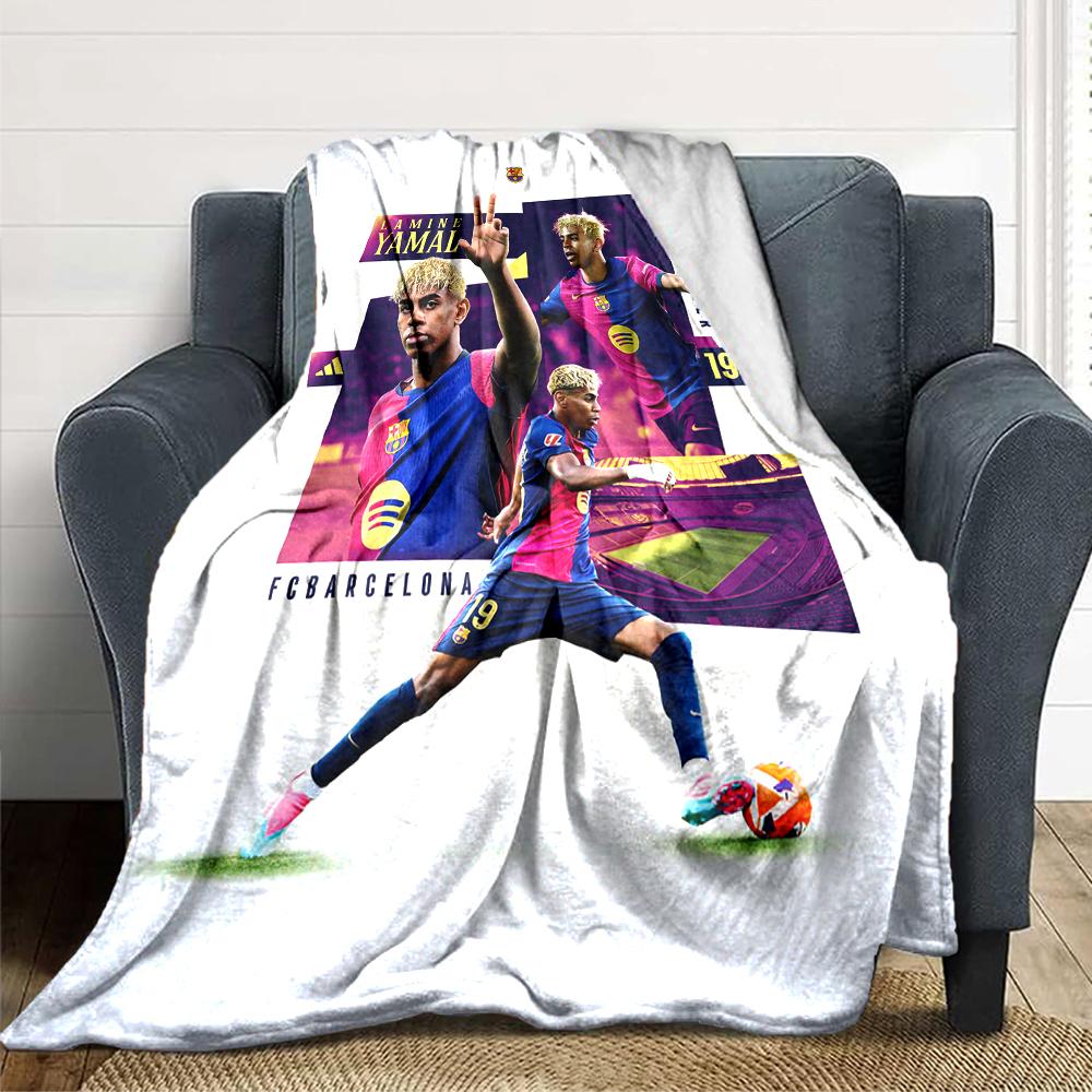 Yamal Fc Celebration printed flannel breathable and warm blanket, a stylish home gift, suitable for home, office and bedspread use. 0710a11