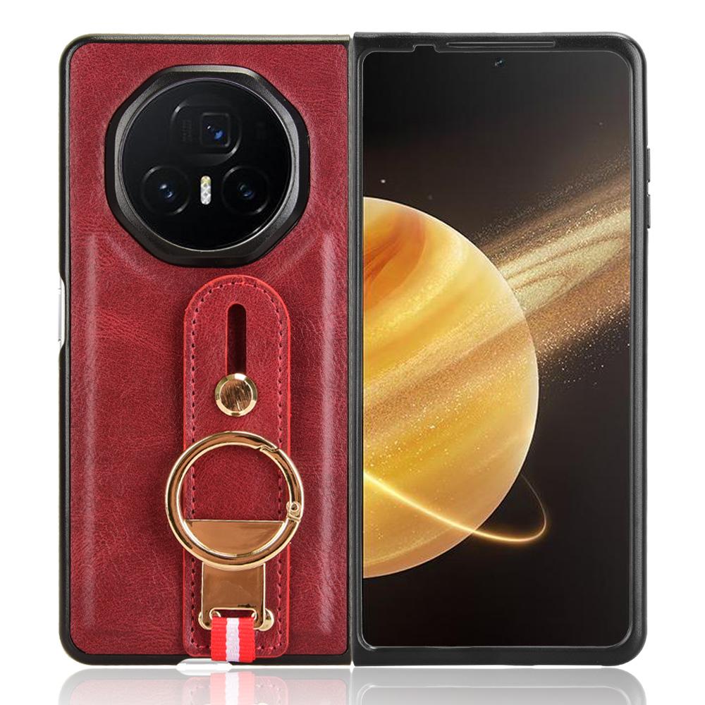 Чехол для Honor Magic V3 5G Кожа+ПК+ТПУ Браслет Чехол с кольцом-открывалкой для бутылок