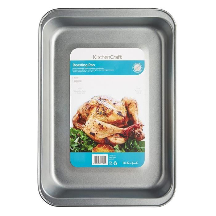 Plat de cuisson - Kitchen Craft - 42 x 31 cm - Antiadhésif - Rectangulaire - Gris