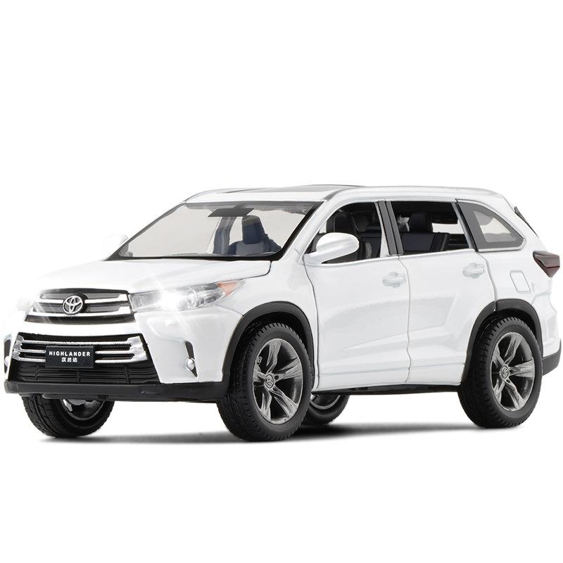 1/32 Toyota Highlander SUV спортивная игрушечная машинка литая под давлением металлический сплав миниатюрная JKM звуковая и световая коллекционная модель подарок для мальчиков