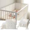 6Pcs Crib Liner for Teething 11.8” X 11.8” Anti-Collision Baby Bed Bumper
