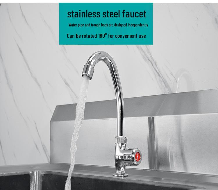 Напольная кухонная мойка из нержавеющей стали 304 с платформой-подставкой, одна чаша для мытья овощей и посуды.