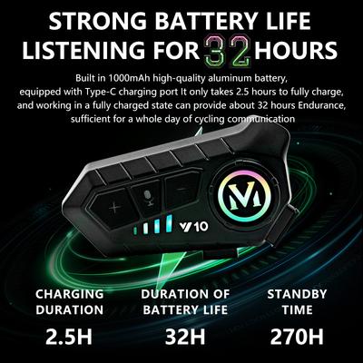Мотоциклетный шлем гарнитура Bluetooth 5.3 мотоцикл водонепроницаемые наушники беспроводной гарнитура телефонный комплект музыкальный плеер динамик