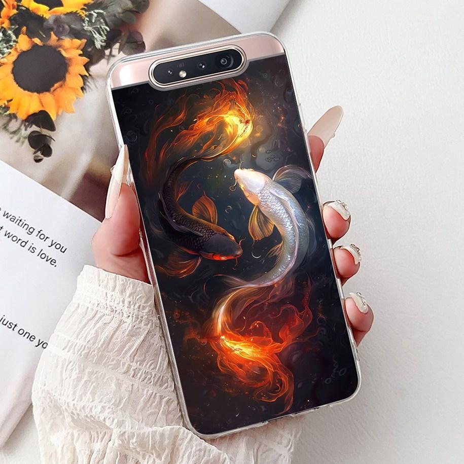 6,7" Чехол для Samsung Galaxy A80 SM-A805F SM-A8050 Funda Роскошный Кот-Дракон Мягкий Силиконовый Задний Чехол Для Samsung A80 A90 4G Coque