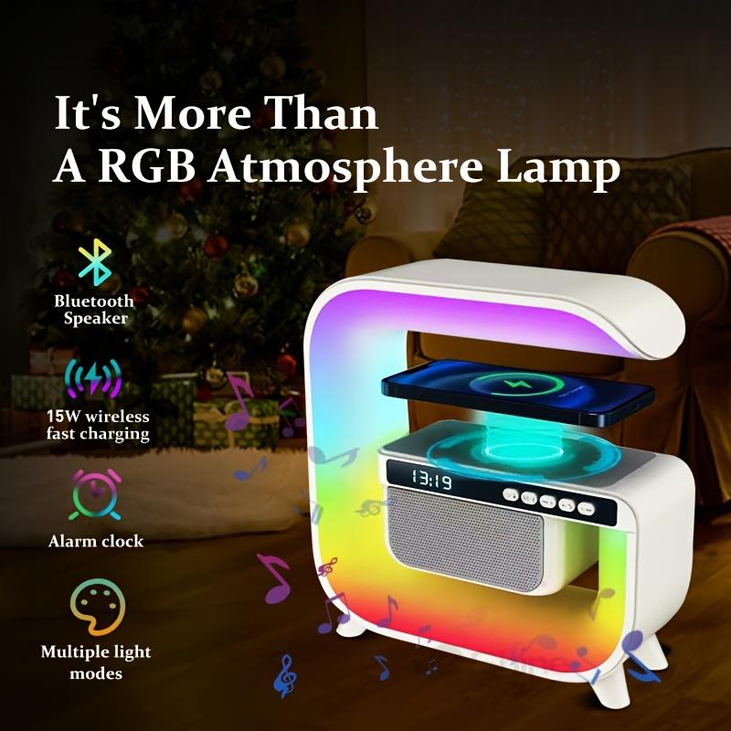 Новый умный RGB атмосферный ночник беспроводной быстрой зарядки будильник Bluetooth музыкальный динамик для спальни дома