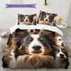 Border Collie Pattern Bedding Home Decoration Birthday Gift (1 * duvet cover + 2 * pillowcase, without core)