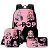 Kpop Охотник на ведьм Группа Школьная сумка Высококачественная Печать Повседневный Межграничный Легкий Рюкзак Одна Штука Волосы