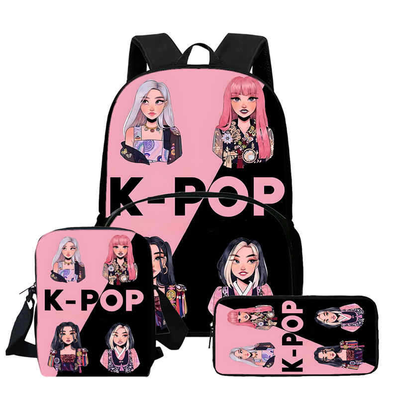 Kpop Охотник на ведьм Группа Школьная сумка Высококачественная Печать Повседневный Межграничный Легкий Рюкзак Одна Штука Волосы