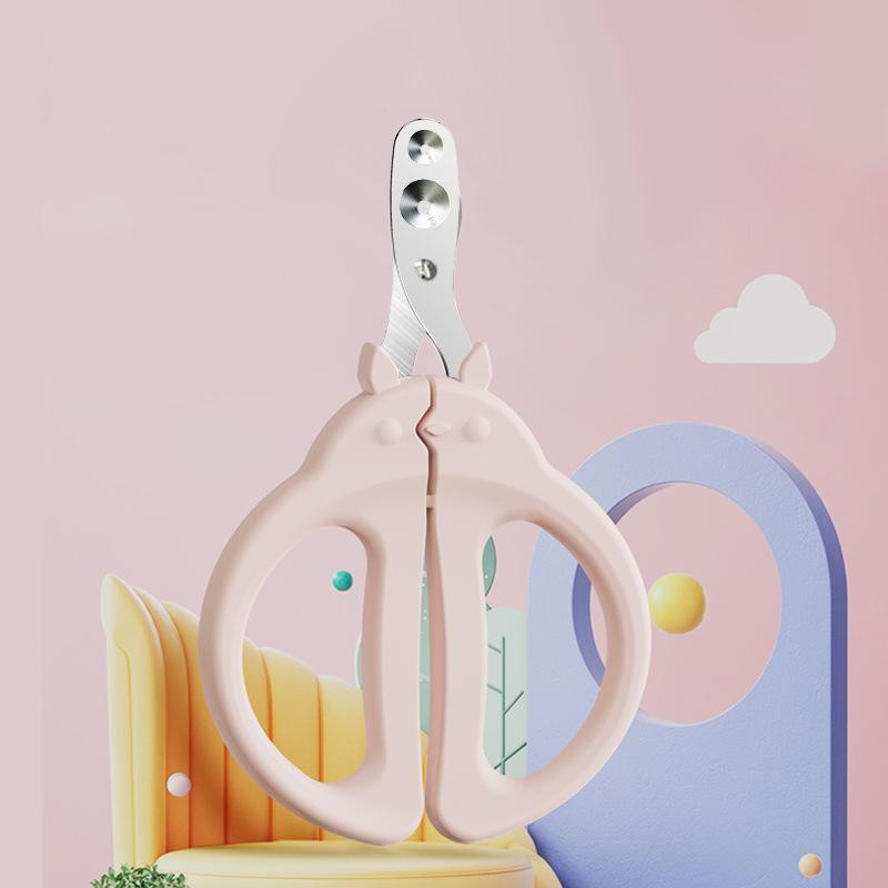 Macaron Color Pet Nail Clipper Positioning Round Hole Precision Cat Coach Clipper Double Hole Grooming Tool