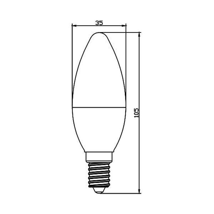 Ampoule LED flamme 5W (Eq. 35W) E14 3000K