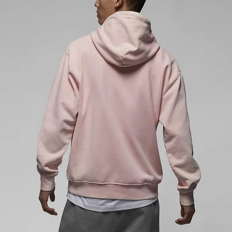 Air Jordan Solid Logo Patch Спортивный повседневный свободный пуловер с капюшоном Мужские топы Светло-розовый DR3088-610