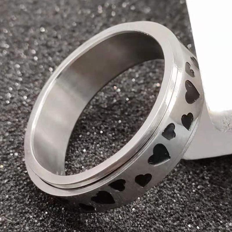 Anti Anxiety Fidget Spinner Ring In Stainless Steel Size 6-11 Reduce Stress & Tension With A Ring! for Men Women Band KL30FI-39D