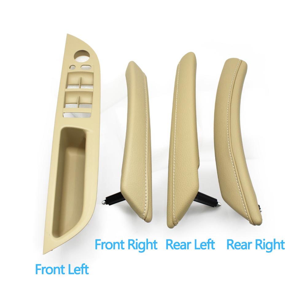 LHD Car Front Rear Left Right Door Handle Armrest Panel Pull Trim Window Switch Cover For BMW 5 Series E60 E61 2006-2010