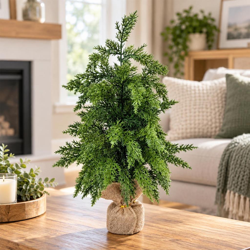 Artificial Christmas Tree for Indoor Holiday Home Decoration, Winter Plant Tree for Party Tabletop Display