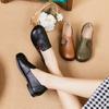 2024 New Summer Ballet Flats For Women's Shallow Driving Shoes Flat Heel Soft Sole Retro Genuine Leather Slip-on Shoes