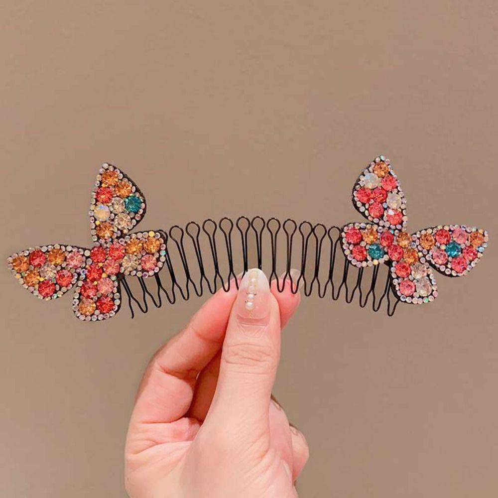 Rhinestone Invisible Extra Hair Holder Star Fixed Combs Fashion U Shape Hair Styling Comb Lady