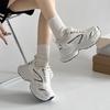 Platform Dad Shoes Women's 2025 Autumn New Women's Mesh Breathable Women's Shoes Silver Inner Height-increasing Casual Sports Shoes