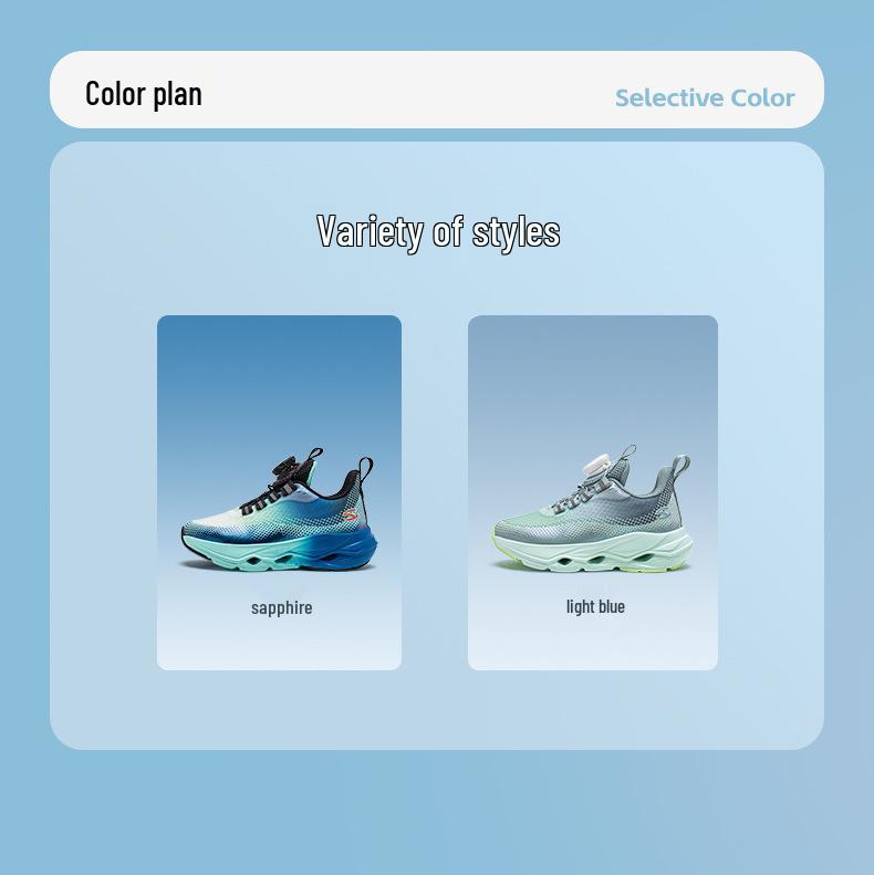 Happy Bear Boys' Lightweight Double Mesh Running Shoes with Rotating Buckle & Shock Absorption, Breathable & Trendy Design.