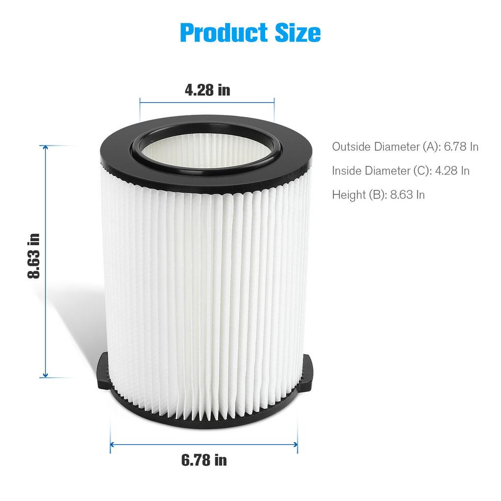 Vacuum Garage Shop Vac Pleated Filter Washable Reusable Vf4000 Replacement Ridgid Wet/dry Washable Filter