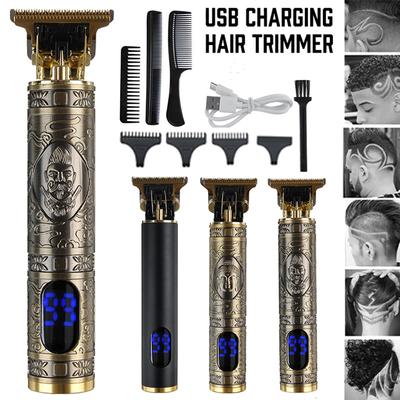 5 В 10 Вт USB Перезаряжаемая Электрическая Машинка для Стрижки Волос Триммер для Волос Бритвы для Бороды Мужская Беспроводная Машинка для Стрижки Наголо с ЖК-Дисплеем Новая